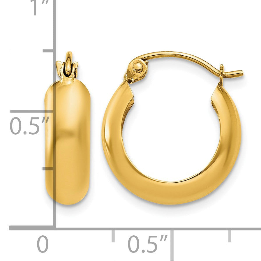 14k 4.75x16mm Polished Round Hoop Earrings
