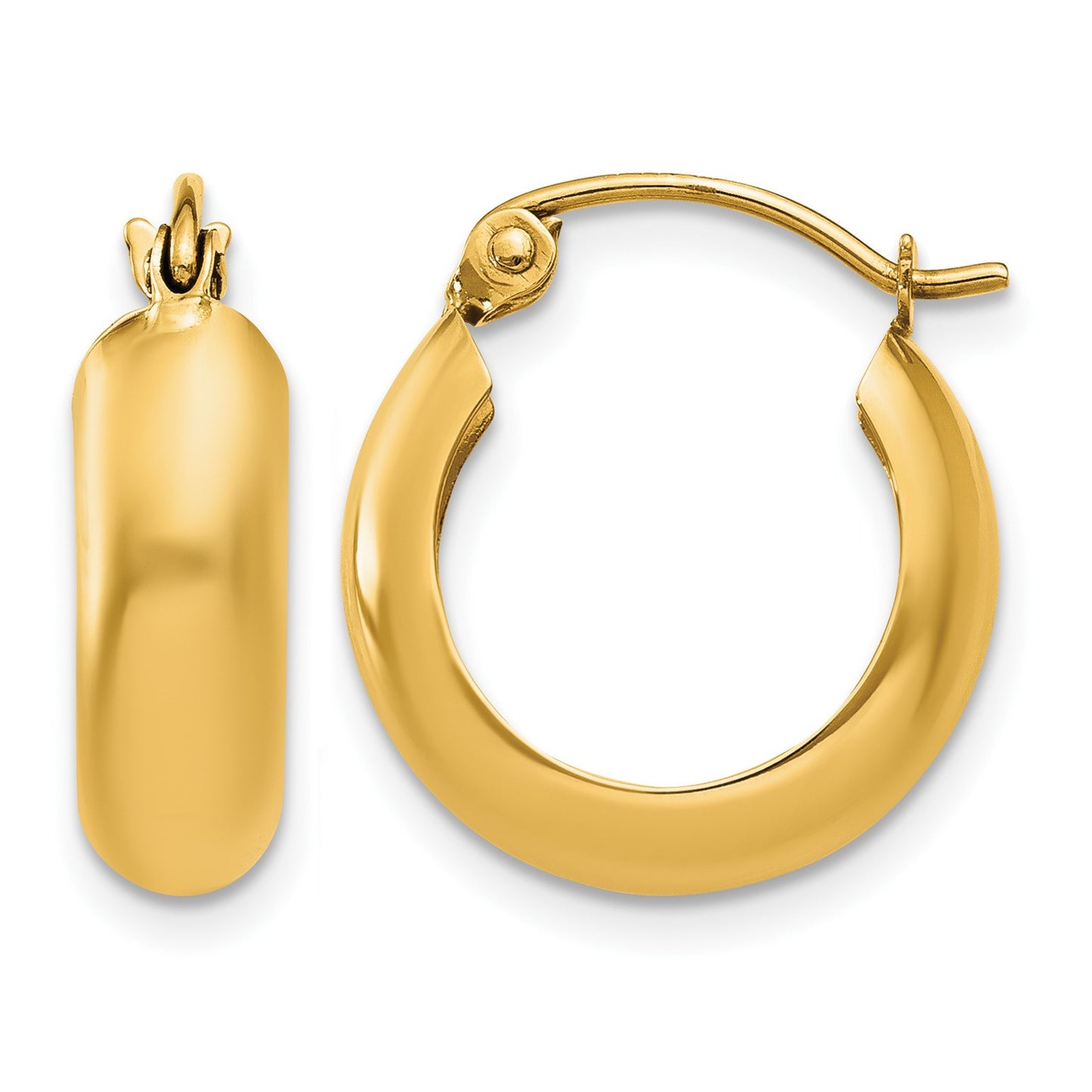 14k 4.75x16mm Polished Round Hoop Earrings