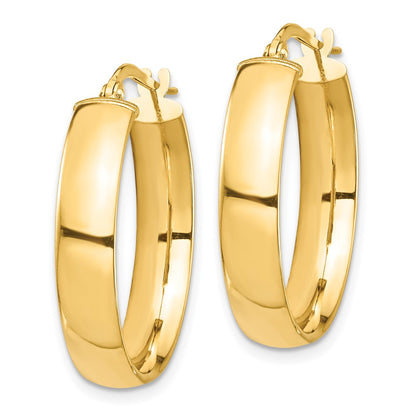 14k High Polished 5mm Hoop Earrings