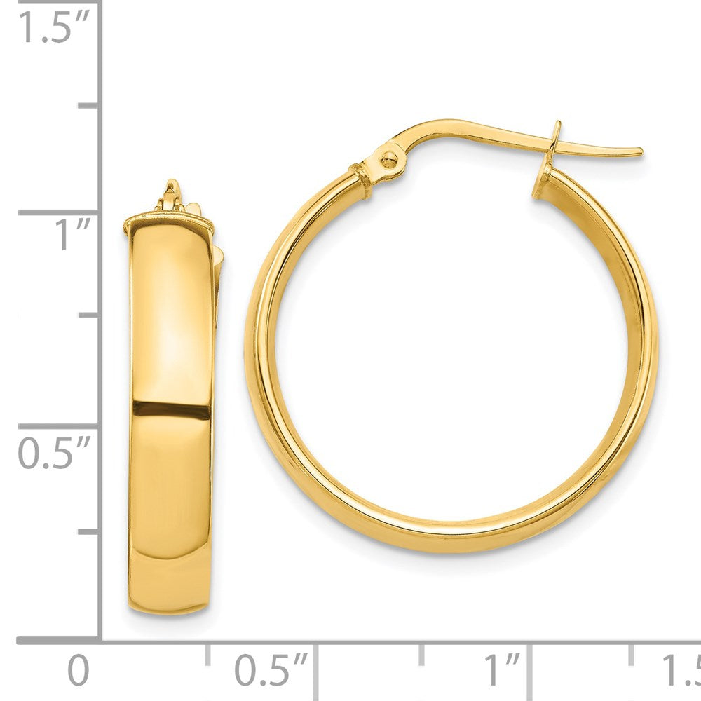 14k High Polished 5mm Hoop Earrings