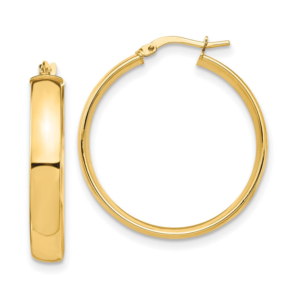 14k High Polished 5mm Hoop Earrings