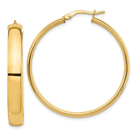 14k High Polished 5mm Hoop Earrings