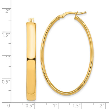 14k High Polished 5mm Oval Hoop Earrings