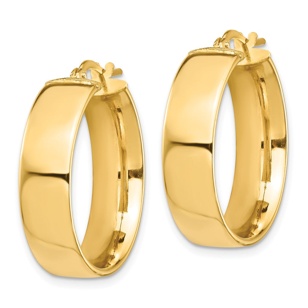 14k High Polished 7mm Hoop Earrings