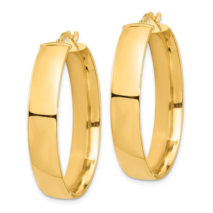 14k High Polished 7mm Hoop Earrings