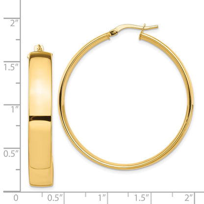 14k High Polished 7mm Hoop Earrings