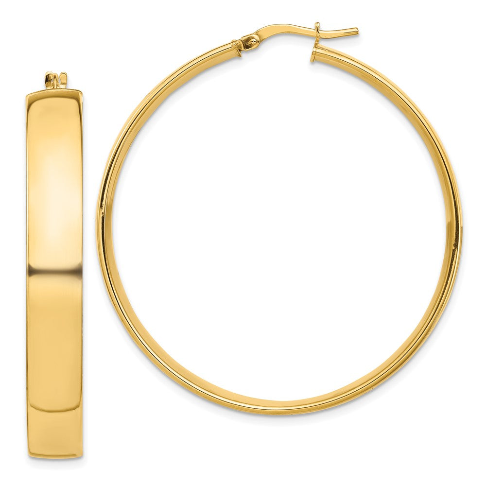 14k High Polished 7mm Hoop Earrings