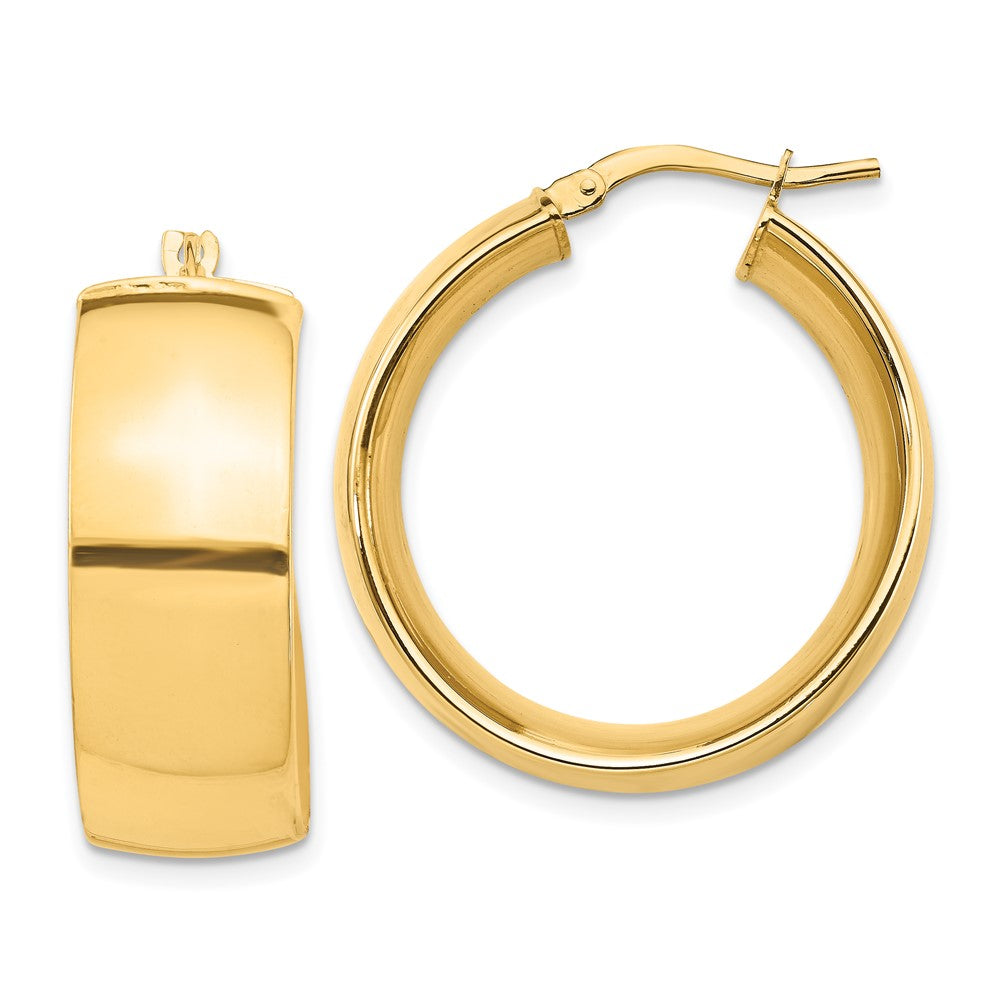 14k High Polished Small 10mm Hoop Earrings