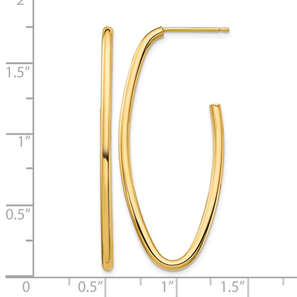 14k Polished Pointed Oval Post Dangle Earrings