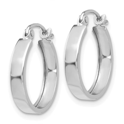 14k White Gold 3x14mm Polished Hoop Earrings