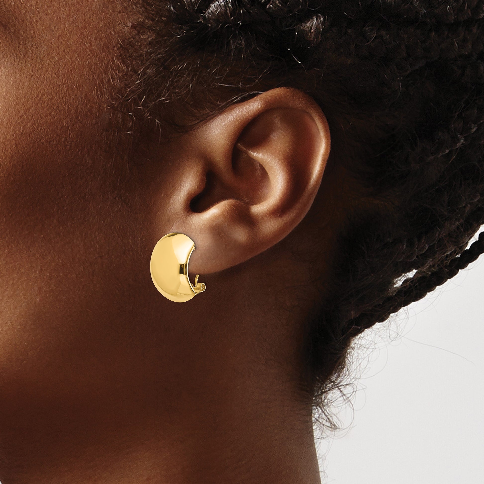 14K 12x17mm Polished Omega Back Post Earrings