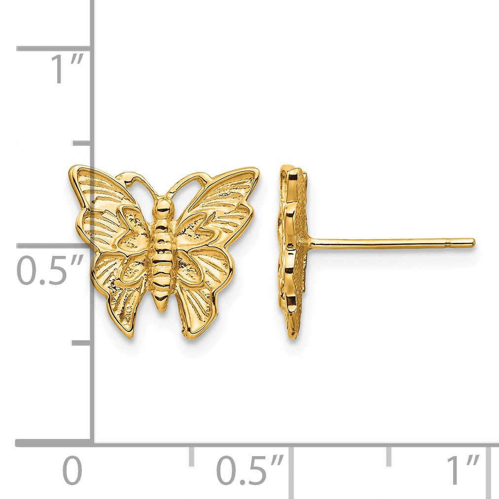 14K Polished Butterfly Post Earrings