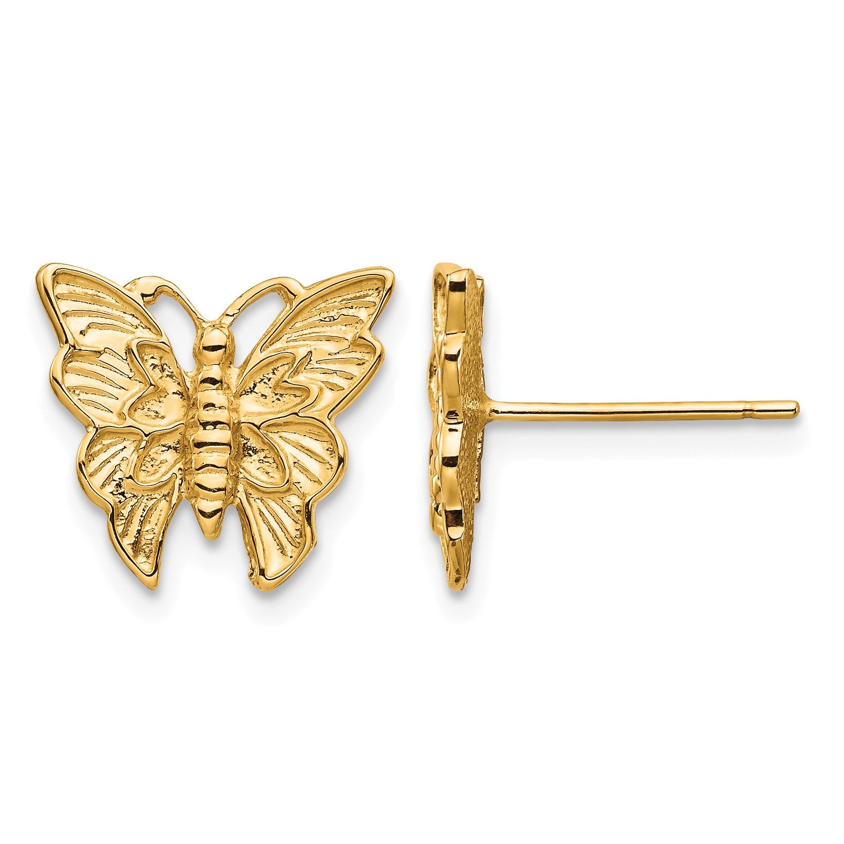 14K Polished Butterfly Post Earrings