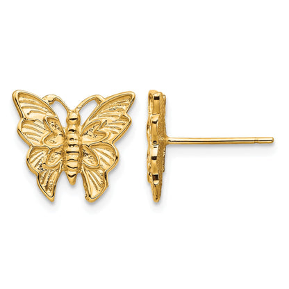 14K Polished Butterfly Post Earrings