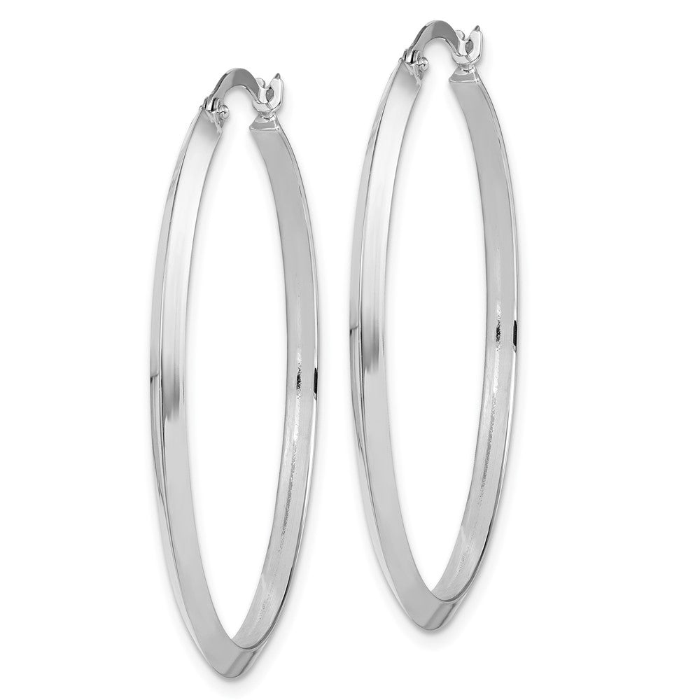 14K White Gold Polished Hoop Earrings