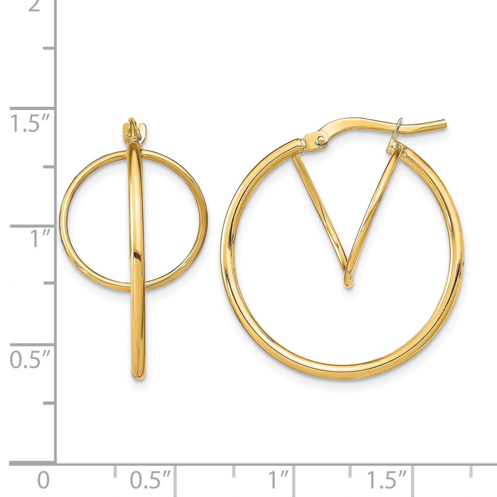 14k Twisted Circle Inside Hoop Earrings