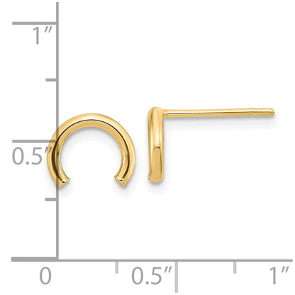 14k Polished U Shape Tube Post Earrings