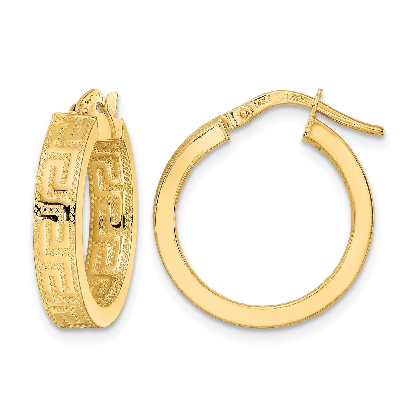 14K Polished Hoop Earrings