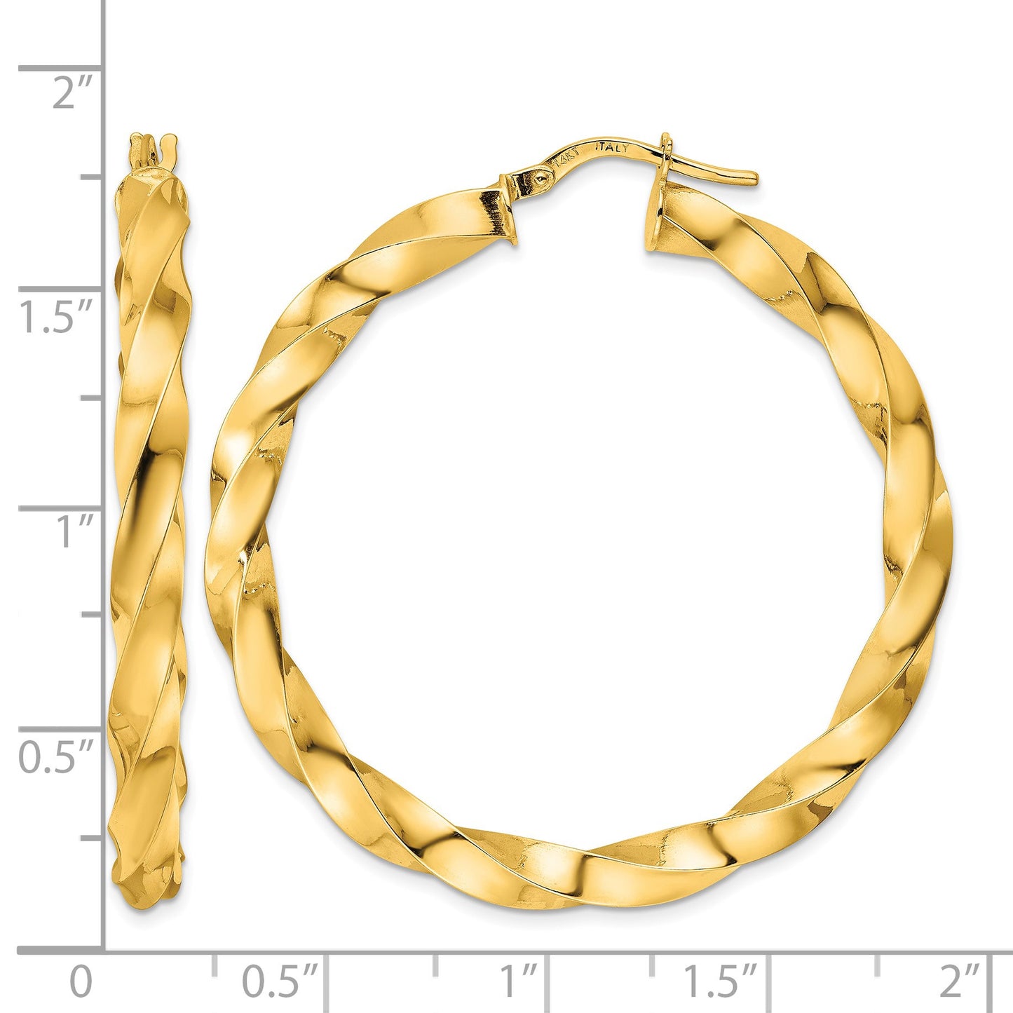14K Polished Twisted Hoop Earrings
