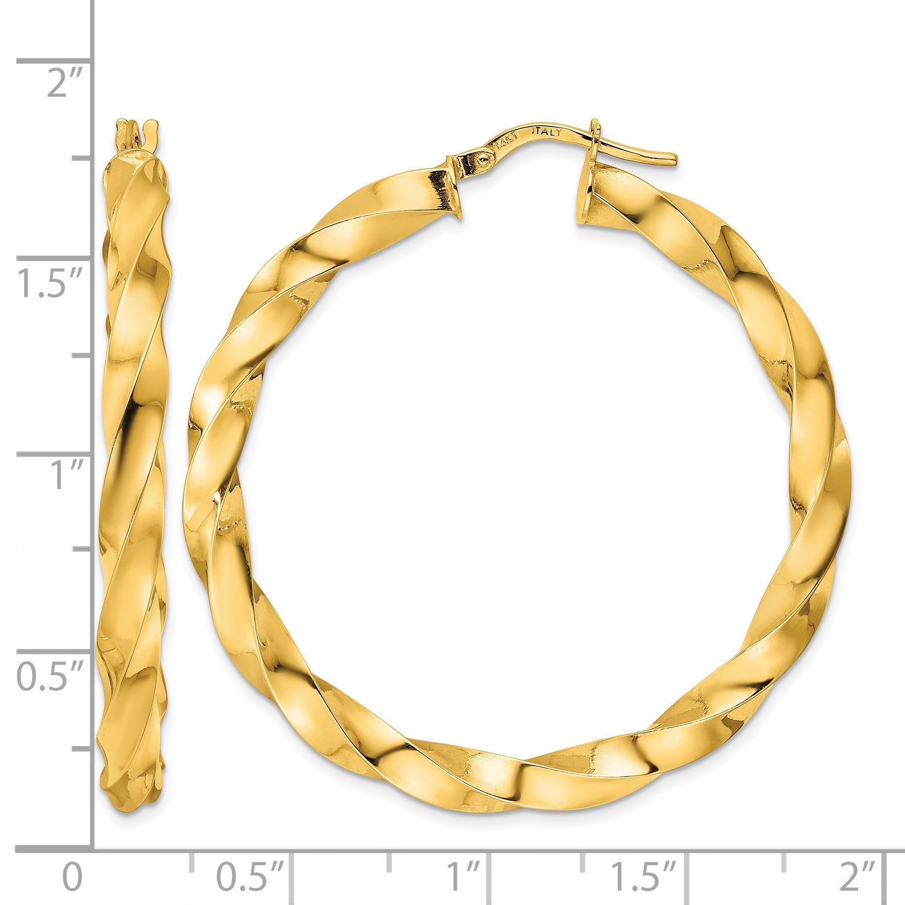 14K Polished Twisted Hoop Earrings