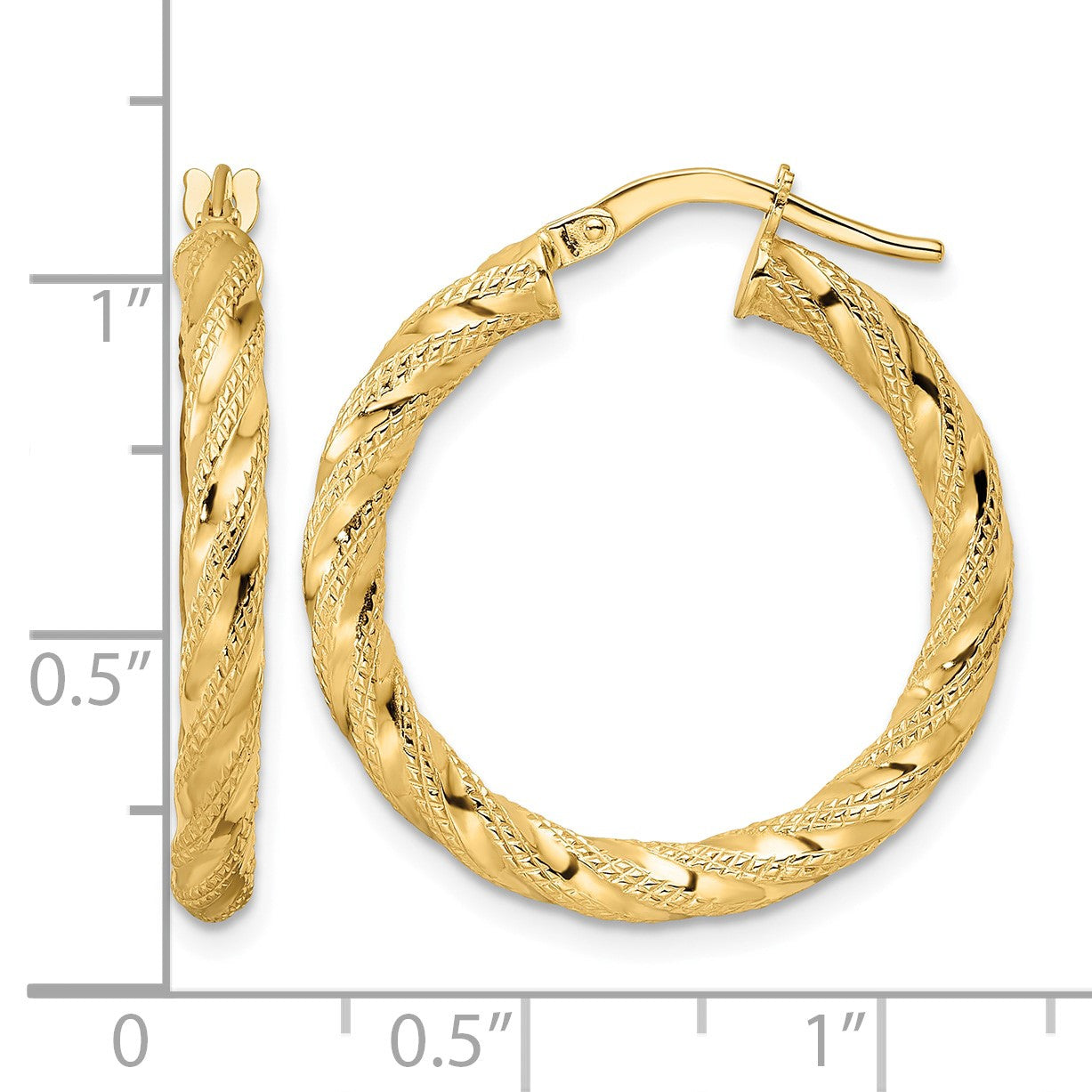 14K Polished Twisted Hoop Earrings
