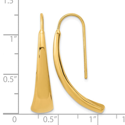 14k Polished Graduated Hollow Dangle Wire Earrings