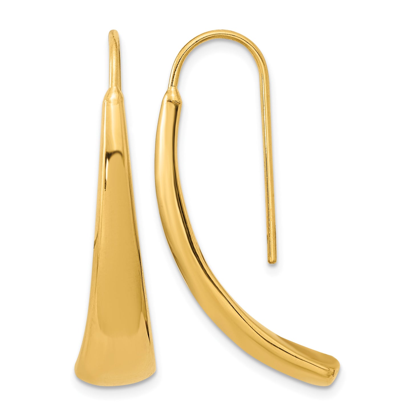 14k Polished Graduated Hollow Dangle Wire Earrings
