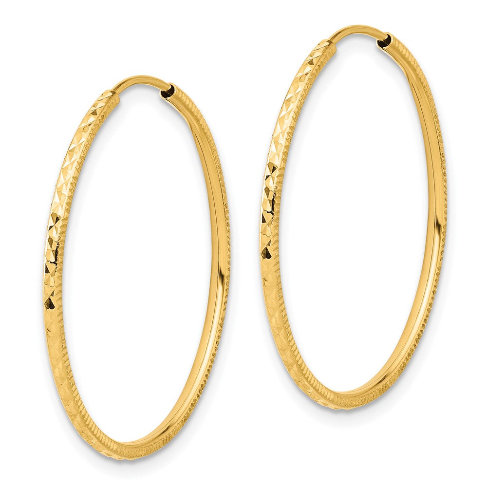 14k D/C 1.50mm Endless Hoop Earrings