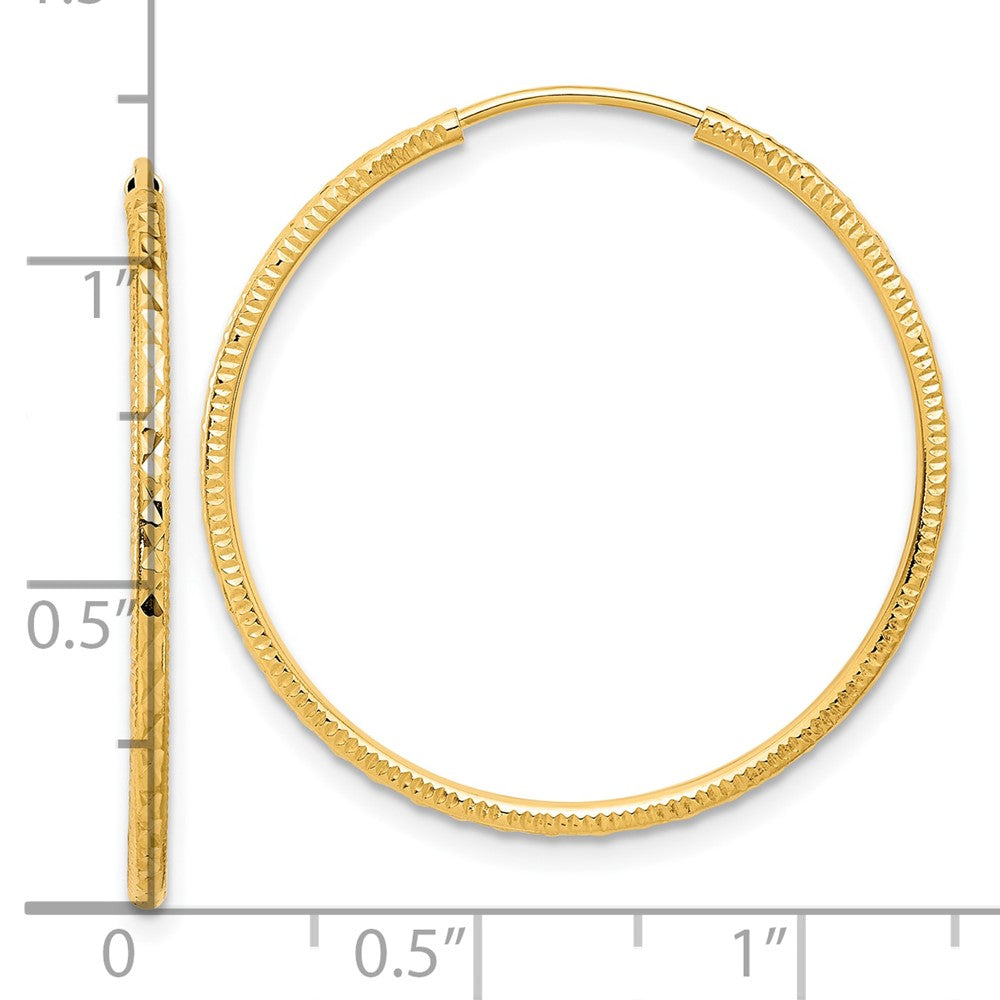 14k D/C 1.50mm Endless Hoop Earrings