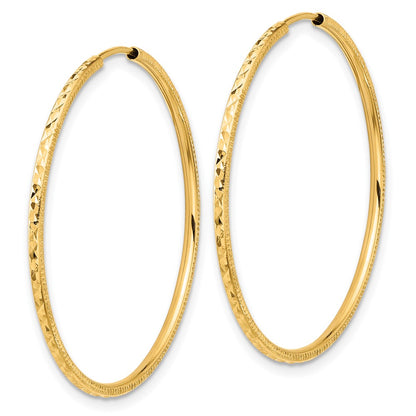 14k D/C 1.50mm Endless Hoop Earrings