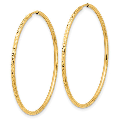 14k D/C 1.50mm Endless Hoop Earrings