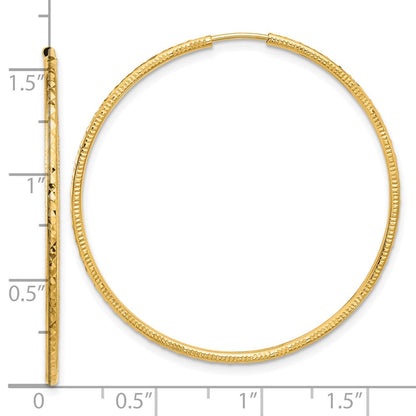 14k D/C 1.50mm Endless Hoop Earrings