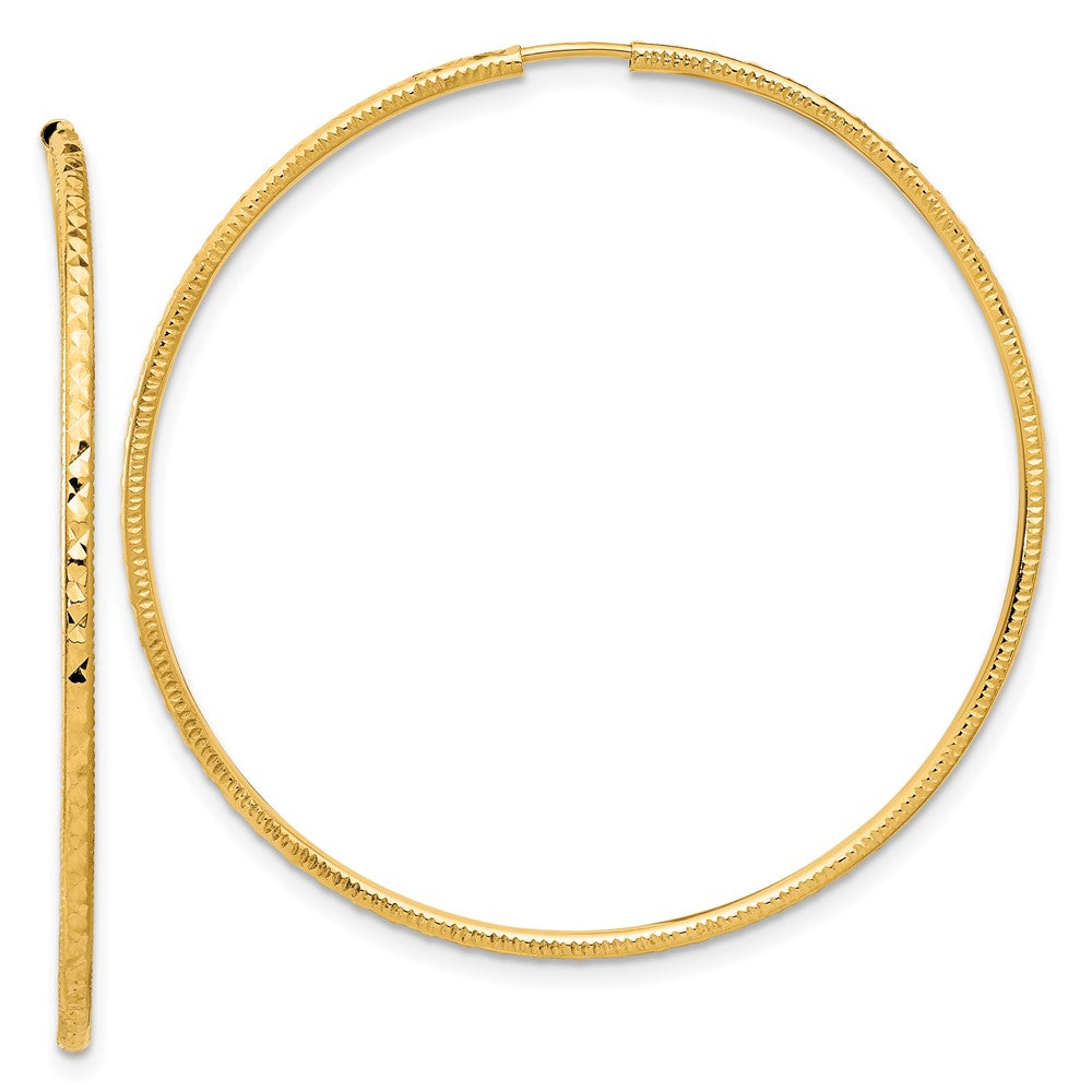 14k D/C 1.50mm Endless Hoop Earrings