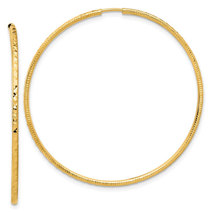 14k D/C 1.50mm Endless Hoop Earrings