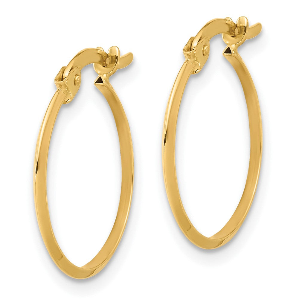 14K Polished Knife Edge Hoop Earrings