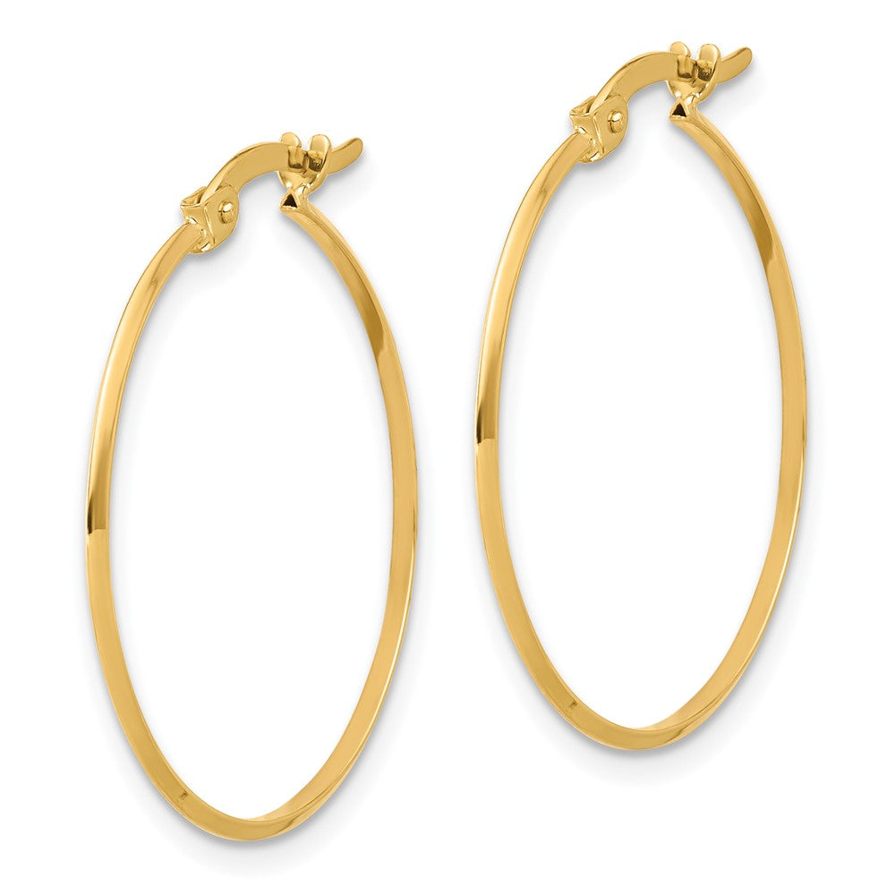 14K Polished Knife Edge Hoop Earrings