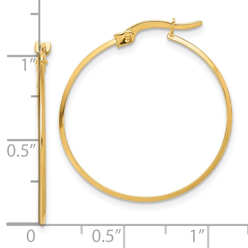 14K Polished Knife Edge Hoop Earrings