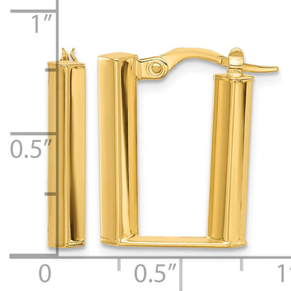 14K 4x28mm Polished U-Shape Tube Hoop Earrings