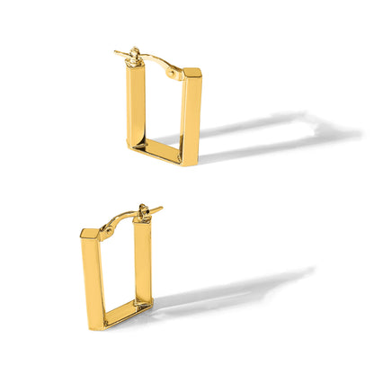 14K 4x28mm Polished U-Shape Tube Hoop Earrings