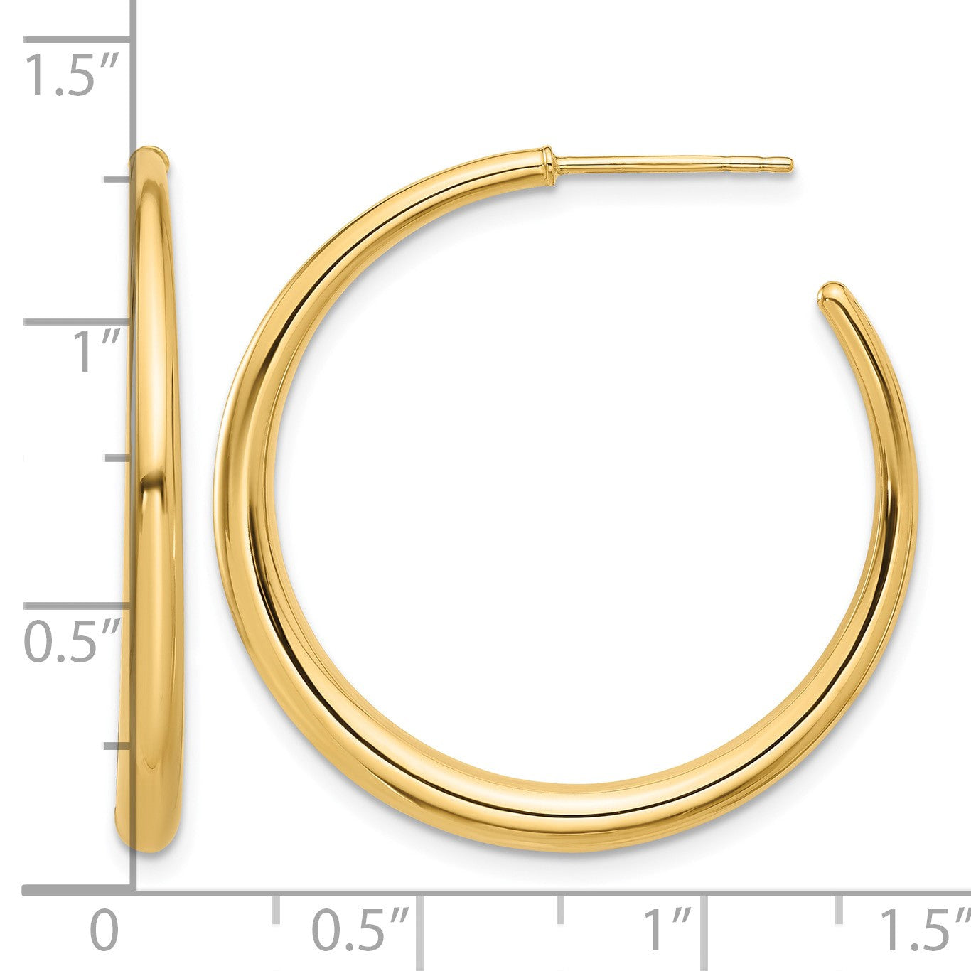 14K Polished Hoop Post Earrings