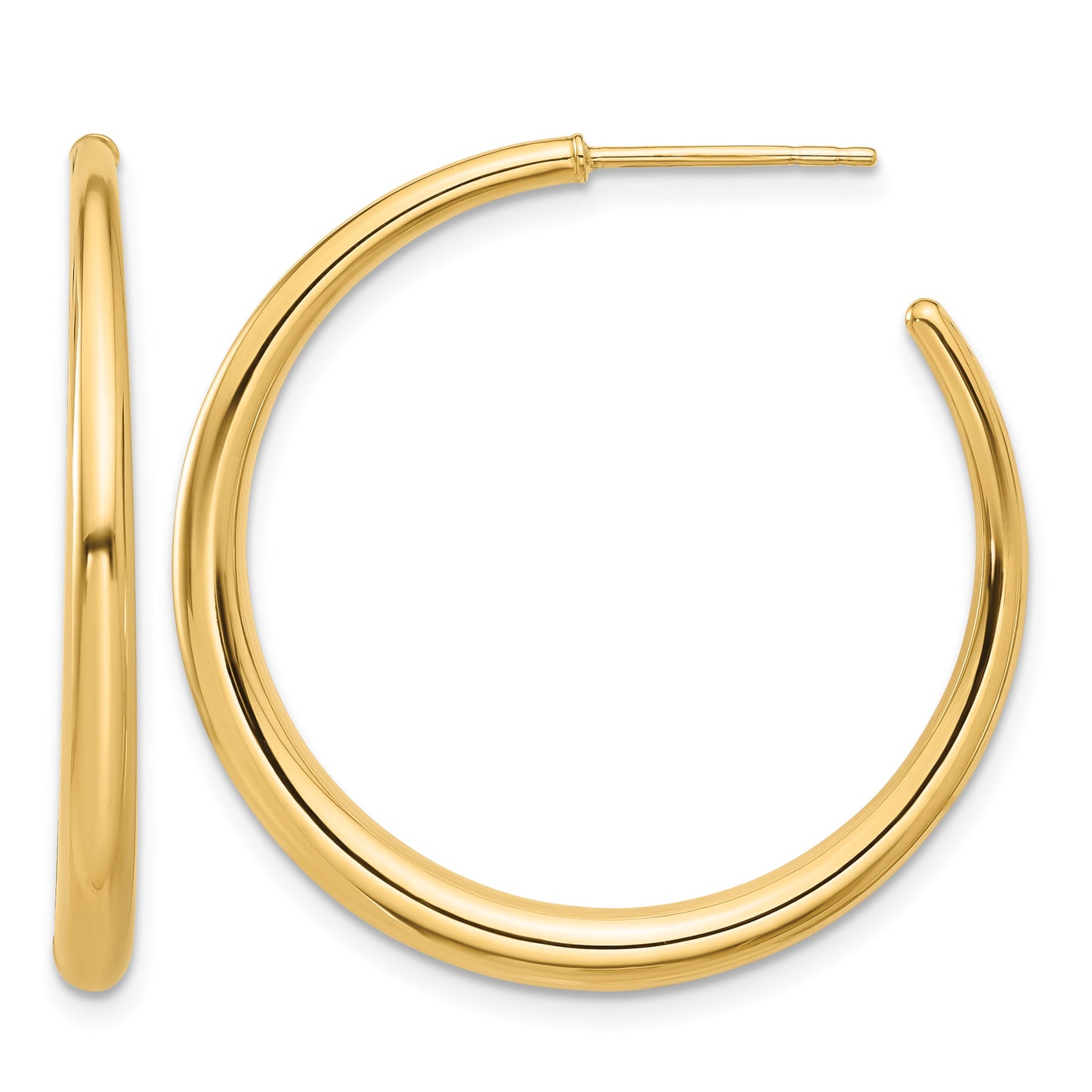 14K Polished Hoop Post Earrings