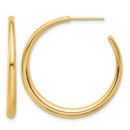 14K Polished Hoop Post Earrings