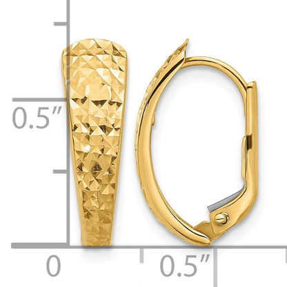 14K Polished and Diamond-cut Leverback Earrings
