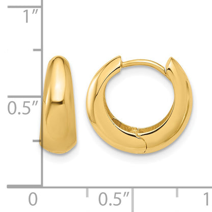 14K Polished Hinged Huggie Hoop Earrings
