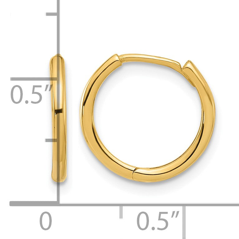14K Polished Hinged Hoop Earrings