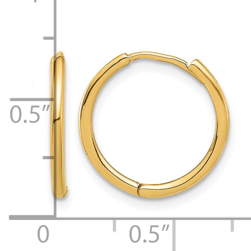 14K Polished Hinged Hoop Earrings