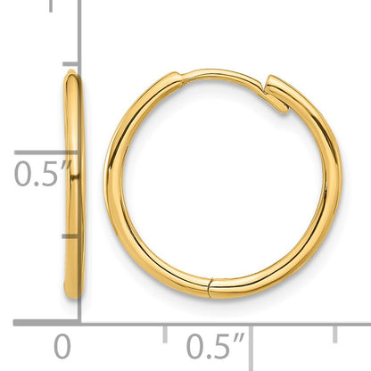 14K Polished Hinged Hoop Earrings