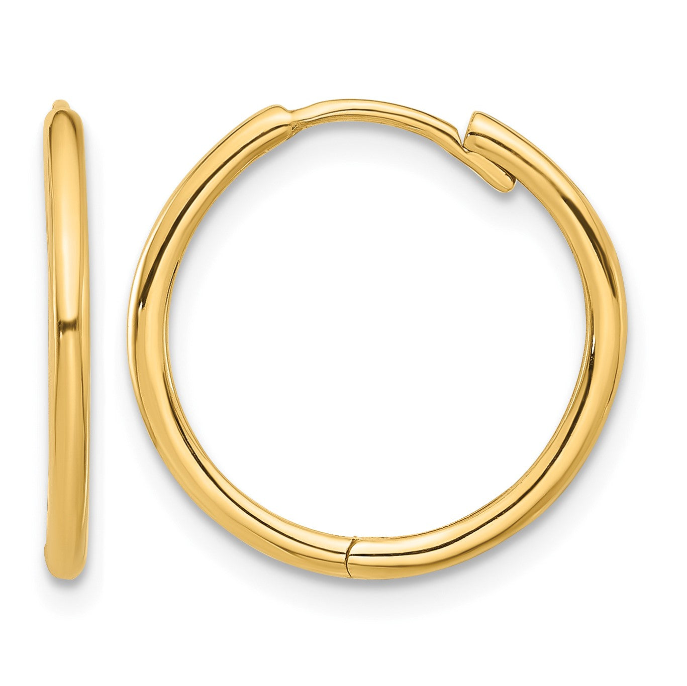 14K Polished Hinged Hoop Earrings