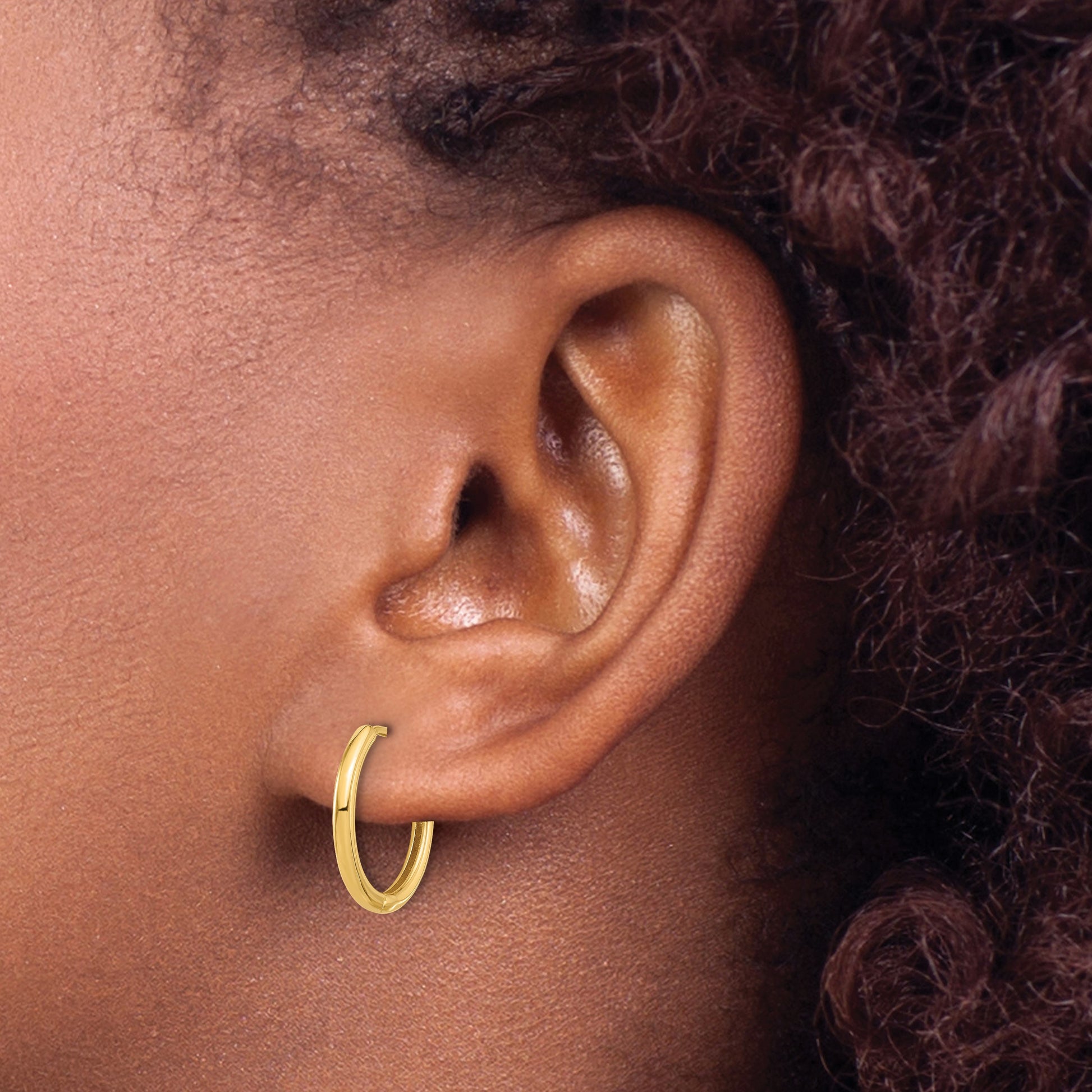 14K Polished Hinged Hoop Earrings
