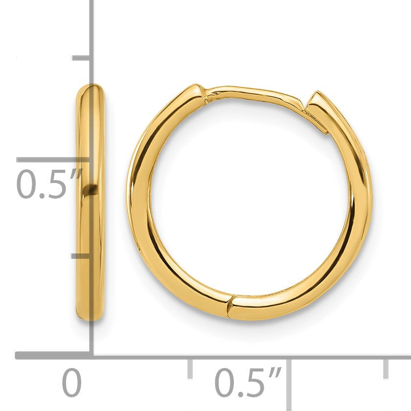 14K Polished Hinged Hoop Earrings